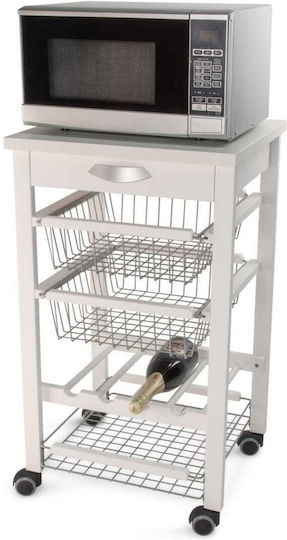 Arredamenti Italia Trollei de Bucătărie Metalic Alb 50x46x85cm
