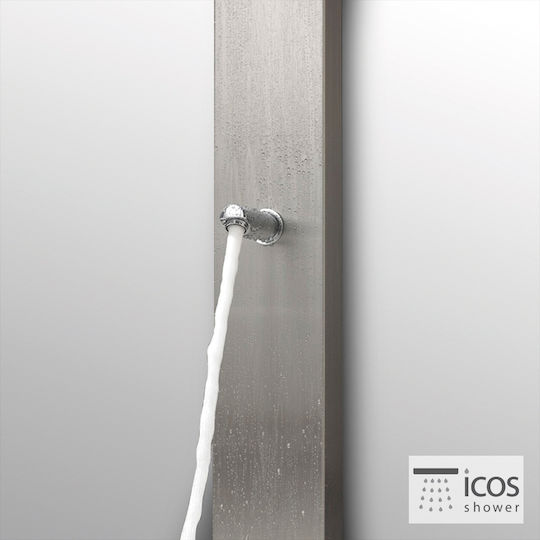 Icos Душ за басейн Сребрист