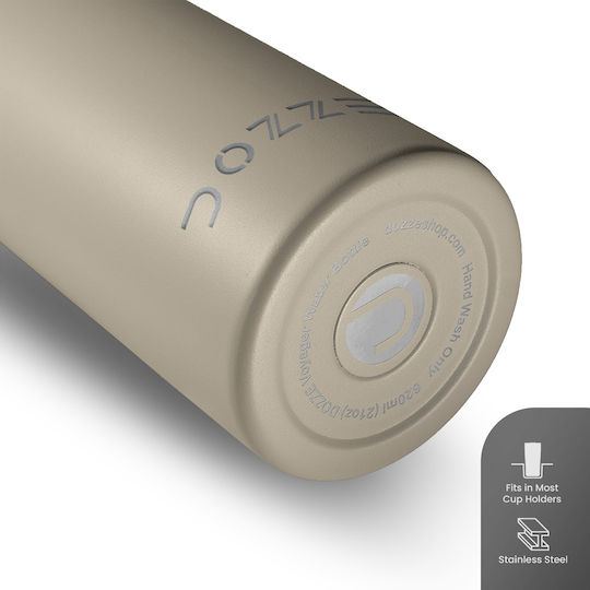 Dozze Monochrome Edition Thermos Bottle Stainless Steel BPA Free 620ml Almond Beige with Straw
