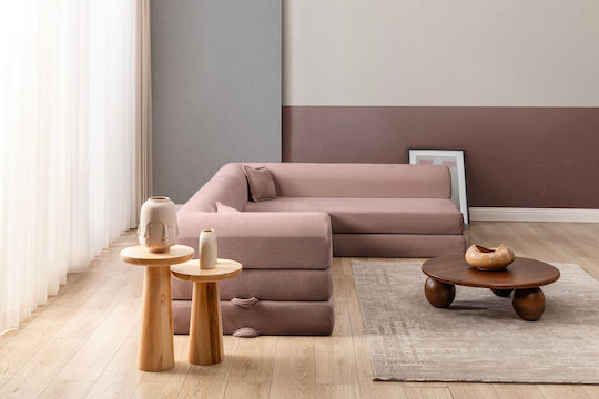 Legom Eco Corner Couch Bed Artificial Leather Pink