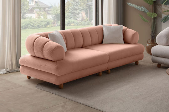 Gloria Τριθέσιος Καναπές Powder 240x95x80εκ.