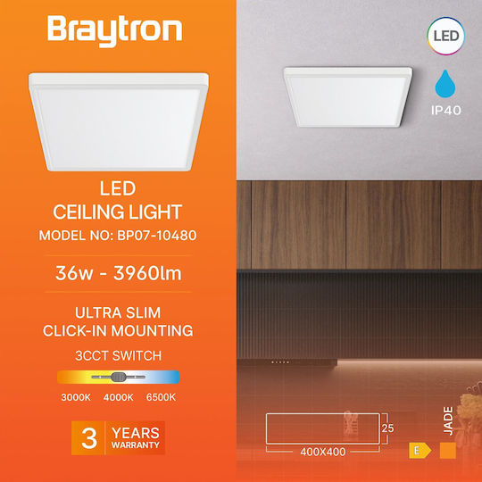 Braytron Jade Plafonieră de Tavan 40buc Albă