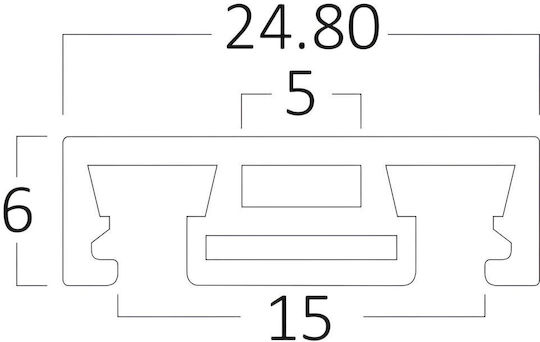 Μαγνητική Ράγα Slim 2m 48v Μαύρη Νέα By41-02121