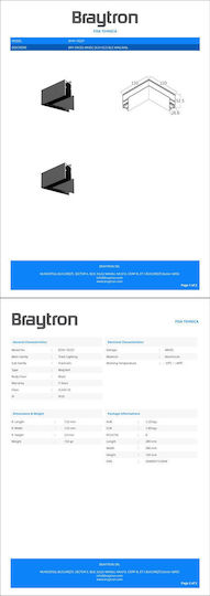 Braytron Σύνδεσμος Ράγας για Φωτιστικά Μαύρος BY41-10221