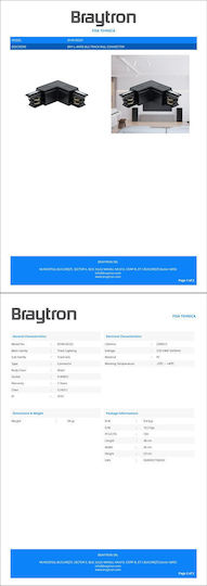 Braytron Σύνδεσμος Ράγας για Φωτιστικά Μαύρος BY40-00331