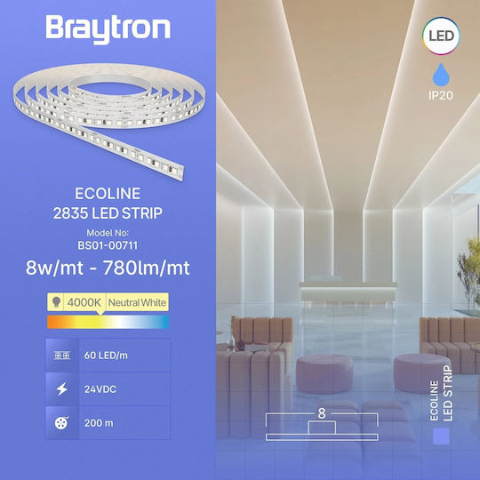 Braytron LED-Streifen 24V Natürliches Weiß Licht Typ SMD2835