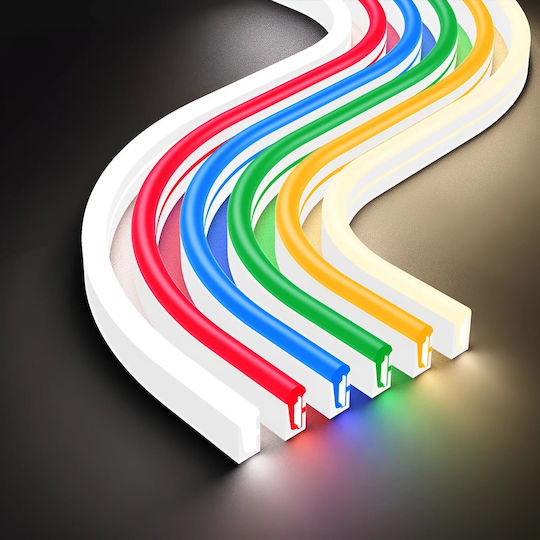 Braytron Водоустойчива LED Лента 220V Студено Бяло Светлина Неон Flex