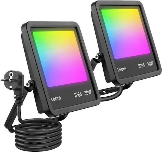 Lepro Водоустойчив LED Прожектор 30W RGB WiFi IP65
