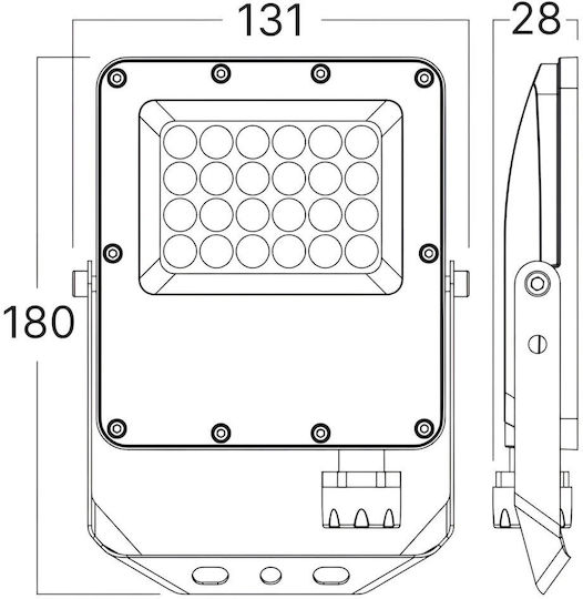 Braytron Waterproof LED Floodlight 20W IP65