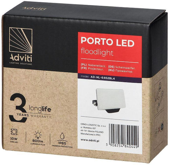 Orno Waterproof LED Floodlight 10W Natural White 4000K IP65