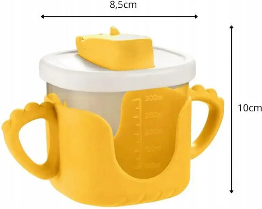 Verk Group Детска Чашка с Дръжки и Сламка от Силикон Жълта 300ml