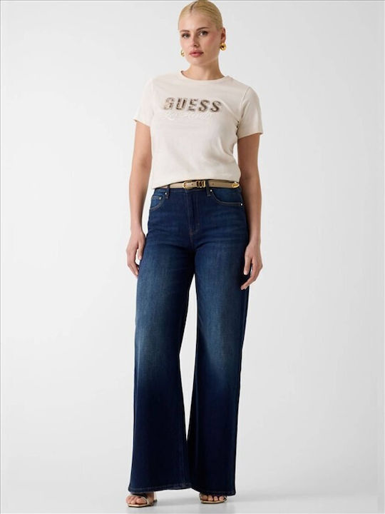 Bluza Damă Bumbac Mâneci Scurte Animal Print Bej Ss Ss