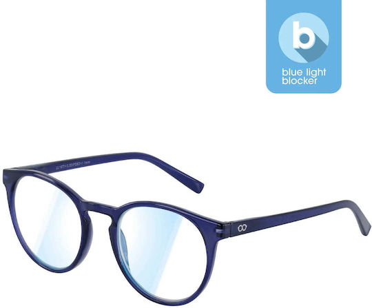 Looplabb Papillon Blaue Marine Blaulichtblockierende Brillen Grad 1.5