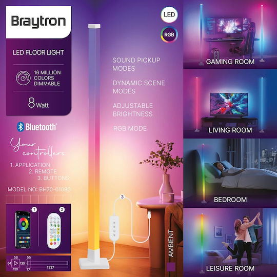 Braytron Флуоресцентна Лампа За Под Y158xД13см Бяла