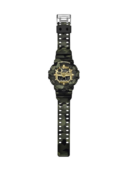 Casio Мъжки часовник На батерия с Зелен Каучуков Каишка