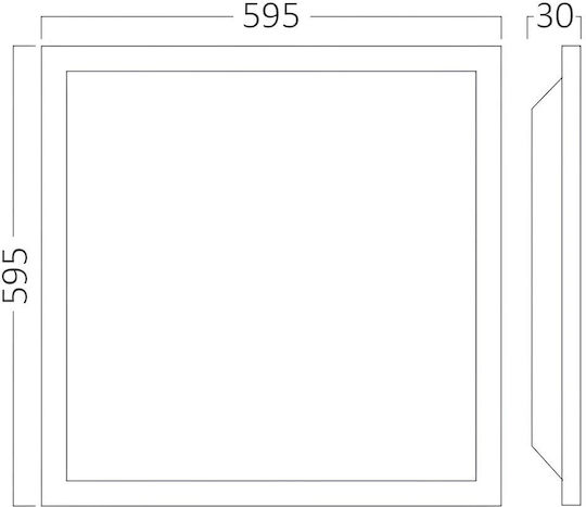 Braytron Χωνευτό LED Panel 40W με Φυσικό Λευκό Φως 4000K