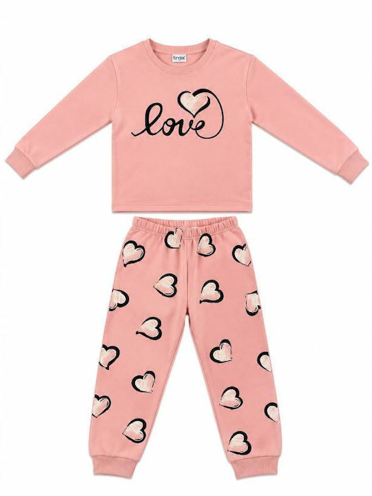 Trax Pijamale Copii Iarna Din Bumbac Roz