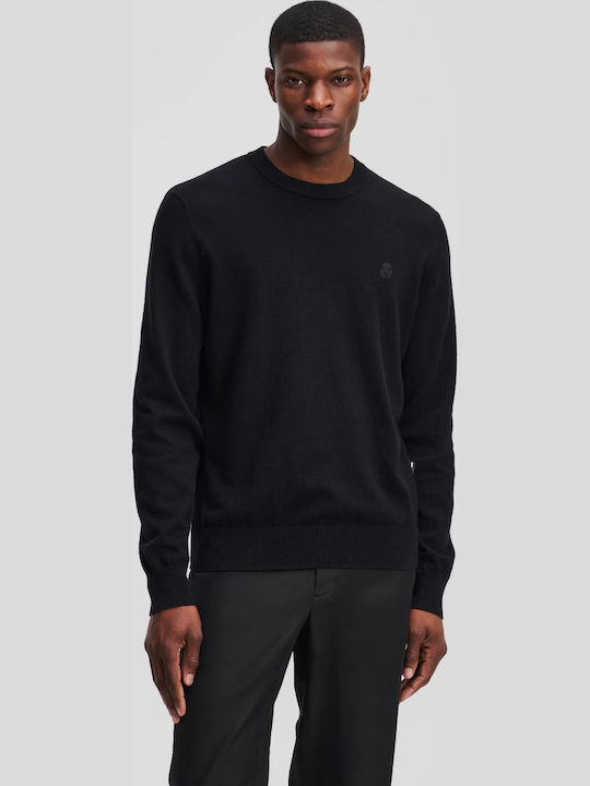 Karl Lagerfeld Crewneck Herrenbluse Schwarz