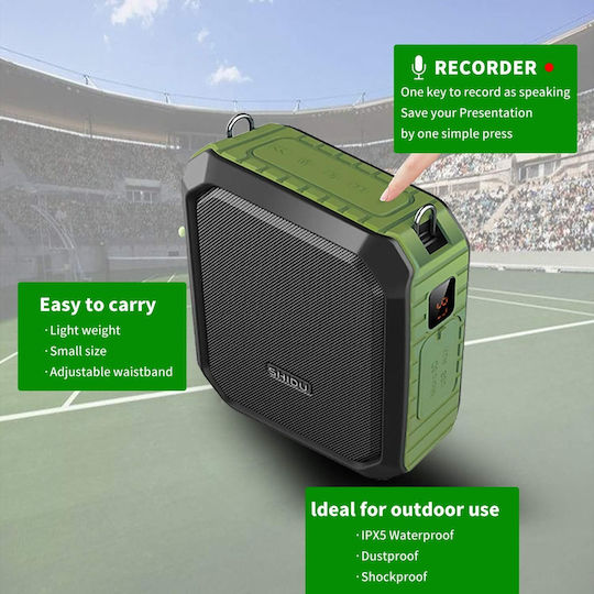 Amplificator vocal portabil fără fir Microfon Bluetooth Megafon Baterie 4400 mAh Funcție Power Bank Slot Card Funcție de înregistrare Impermeabil IPX5 Profesori Ghizi Turistici Antrenori