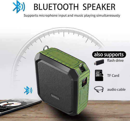 Amplificator vocal portabil fără fir Microfon Bluetooth Megafon Baterie 4400 mAh Funcție Power Bank Slot Card Funcție de înregistrare Impermeabil IPX5 Profesori Ghizi Turistici Antrenori