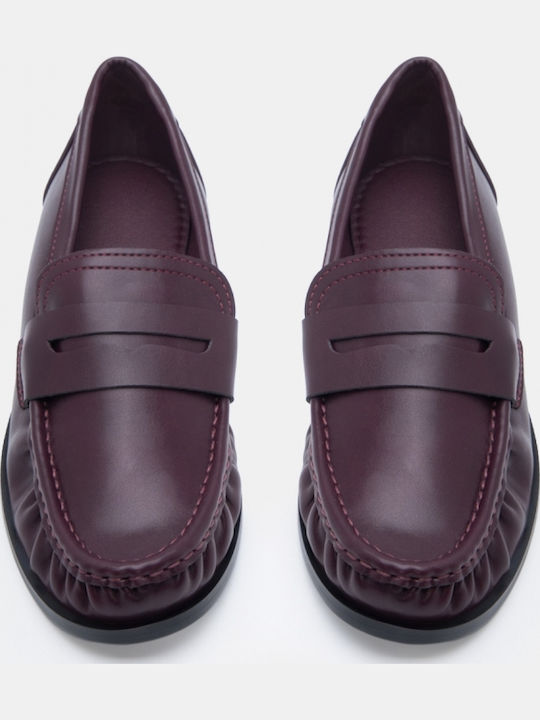 Mocasini Dama În Culoare Burgundy