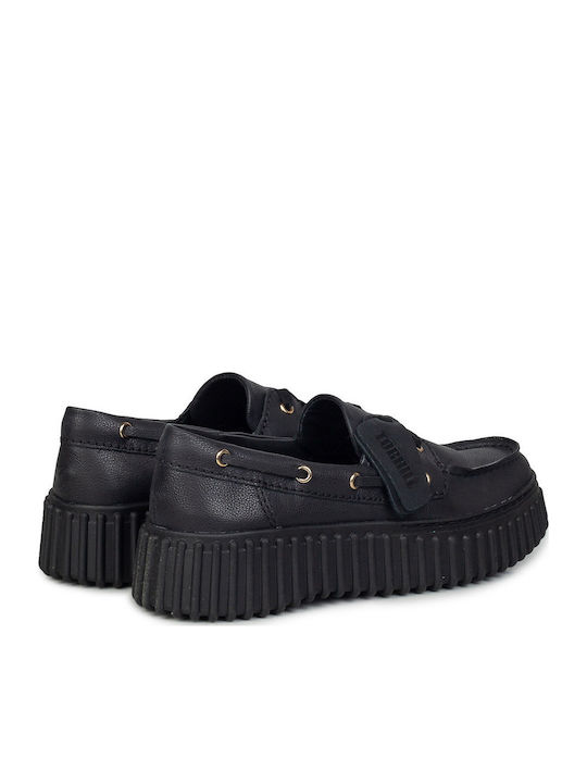 Torhill Leder Damen Bootsschuhe in Schwarz Farbe