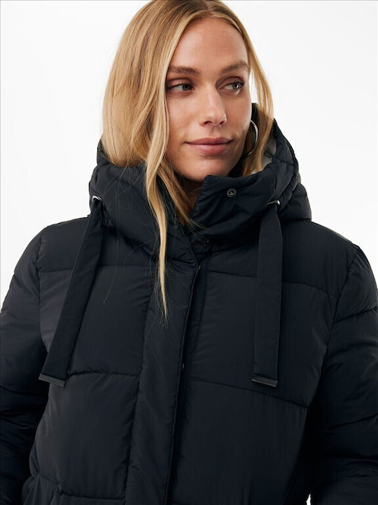 Damen Puffer Jacken Für Winter Schwarz