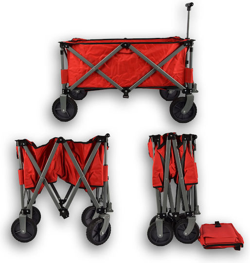 Cărucior Metalic Remorcabil 70kg 90x49x58cm Pliabil Cărucior de Grădină Metalic Cu patru roți cu Greutate Maximă de Încărcare 70kg 90x49x58cm.