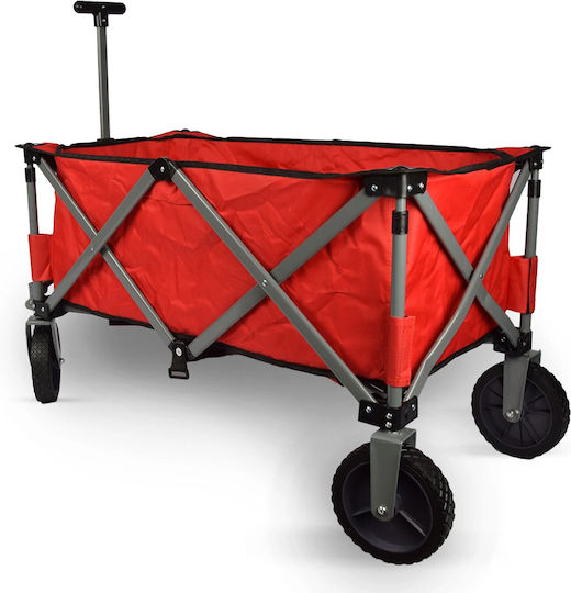 Cărucior Metalic Remorcabil 70kg 90x49x58cm Pliabil Cărucior de Grădină Metalic Cu patru roți cu Greutate Maximă de Încărcare 70kg 90x49x58cm.