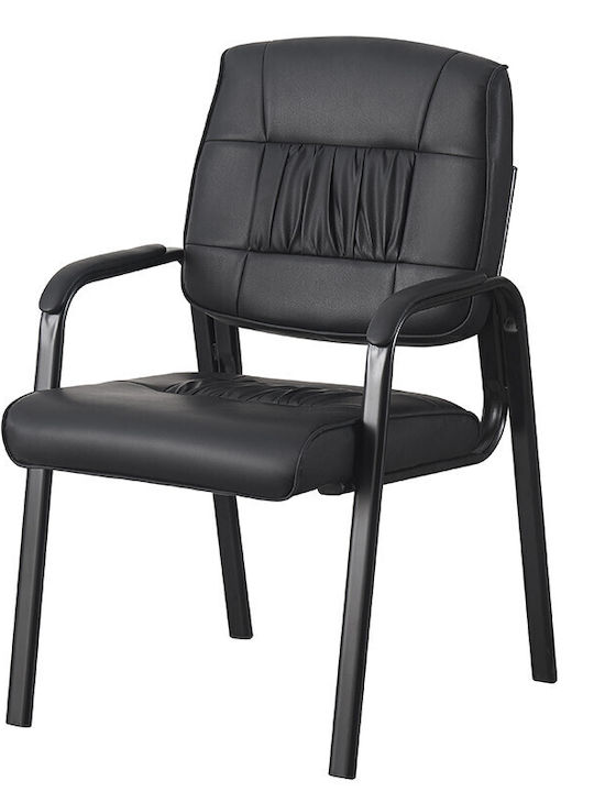 Besucherstuhl mit Armlehnen in Schwarz