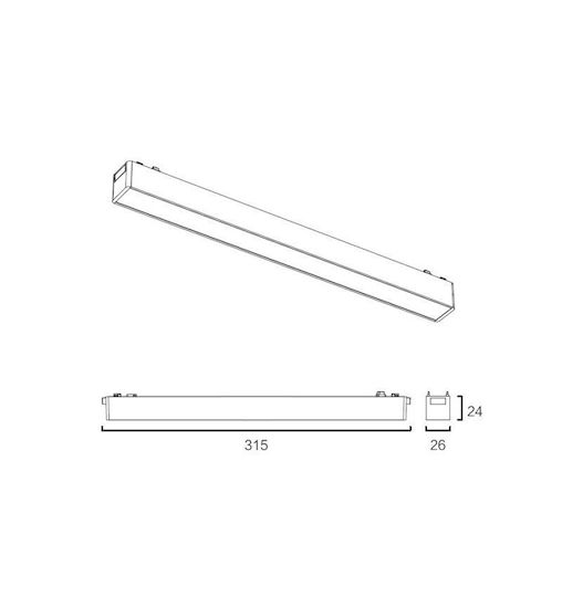 Sun Light LED Комерсиално Линейно Осветление Светило Таван 10W Неутрално бяло IP20 с Регулируема Интензивност