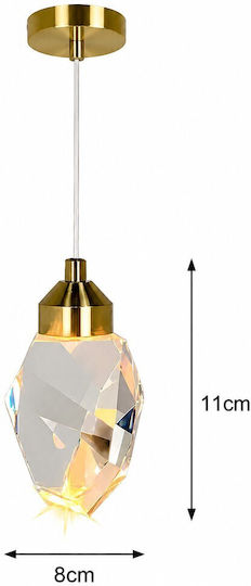 Verstellbare Deckenleuchte Gold LED mit Warmweißem Licht mit Kristallen PA-121-GOLD