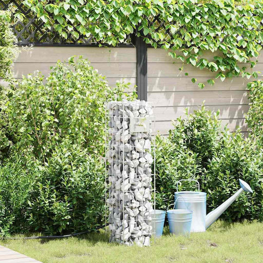vidaXL Gabion Faucet Garden Fencing Supply 25x25x100cm 4 Pieces Silver