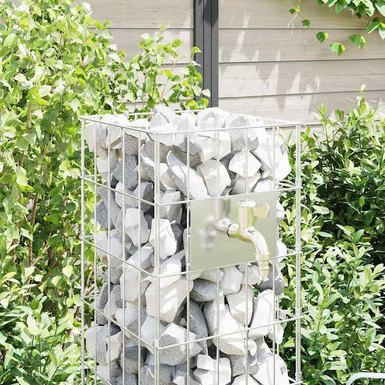 vidaXL Gabion Faucet Garden Fencing Supply 25x25x100cm 4 Pieces Silver