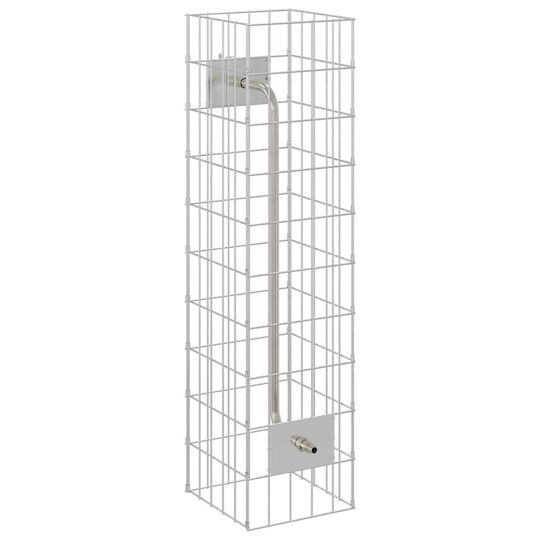 vidaXL Gabion Faucet Garden Fencing Supply 25x25x100cm 4 Pieces Silver