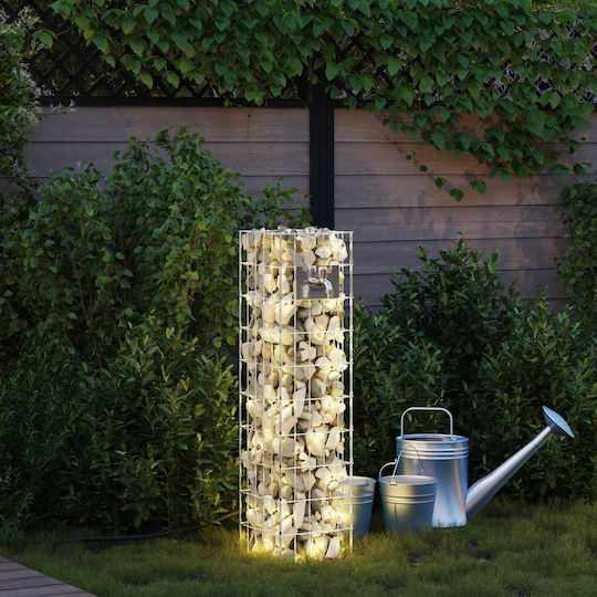 vidaXL Gabion Faucet Garden Fencing Supply 25x25x100cm 4 Pieces Silver