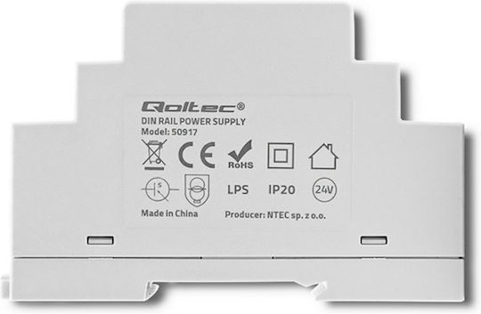 Qoltec DIN Rail Power Supply 24V/15W