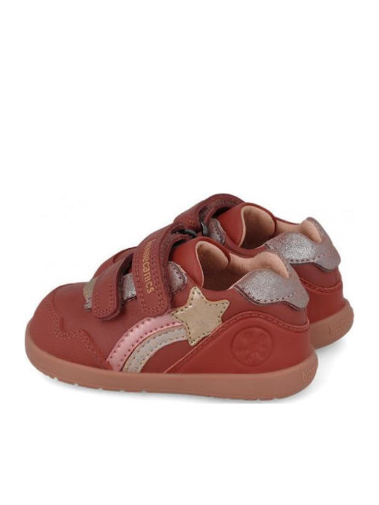 Kids Sneakers High Anatomic with Hook & Loop Closure Burgundy