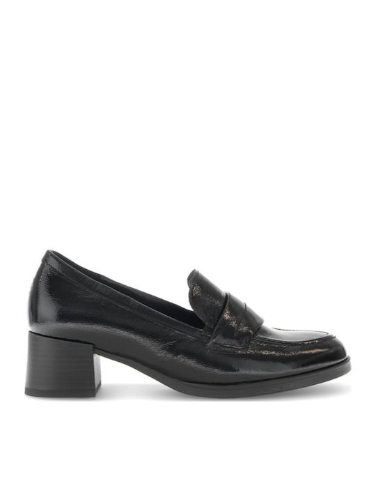 Leder Loafer Pumps Schwarze