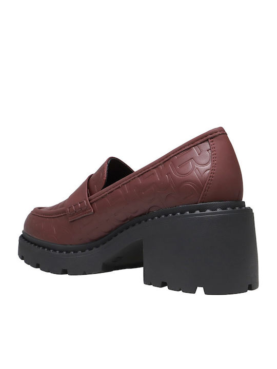 Pantofi cu toc cu toc mediu Bordeaux