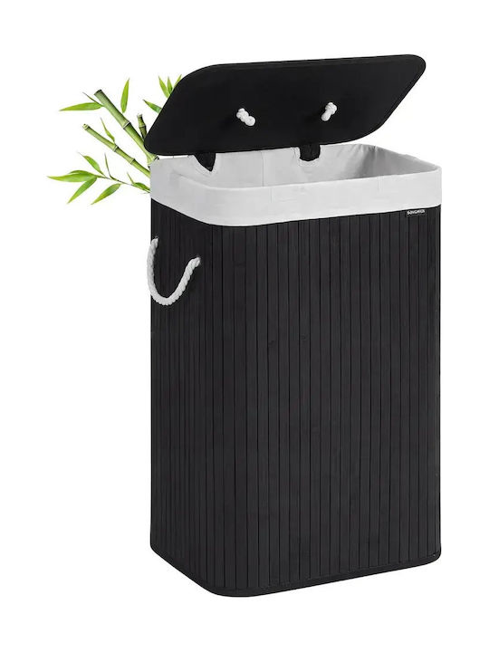 Songmics Bambus Wäschekorb Klappbar 72l mit Deckel Schwarze Songmics Bambus Wäschekorb Klappbar 72l mit Deckel Schwarze