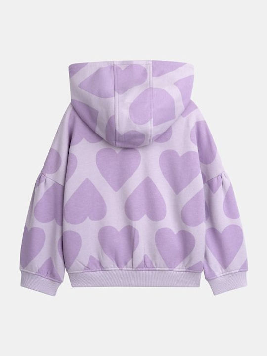 Kids Sweatshirt Cardigan with Hood and Pockets Purple