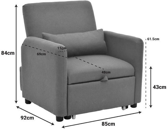 Flexa Sessel Bett Beige 85x92x84cm