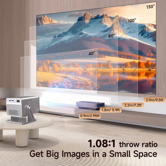 Magcubic Мини Проектор LCD Full HD Лампа LED с Wi-Fi и Вградени Говорители