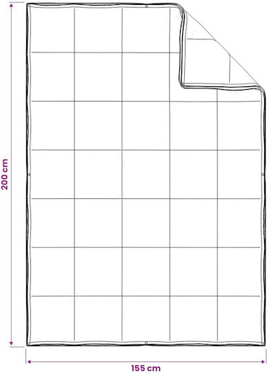 Universal Quilt Adjustment 2 Pieces 155 X 200 Cm All Seasons White