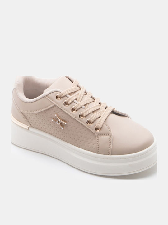 Women's Flatforms Sneakers Beige-Dark