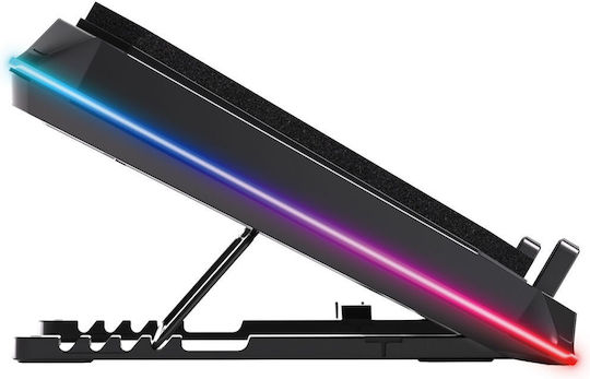 Conceptronic THYIA03B Cooling Pad for Laptop up to 19" with 1 Fan and Silver Lighting