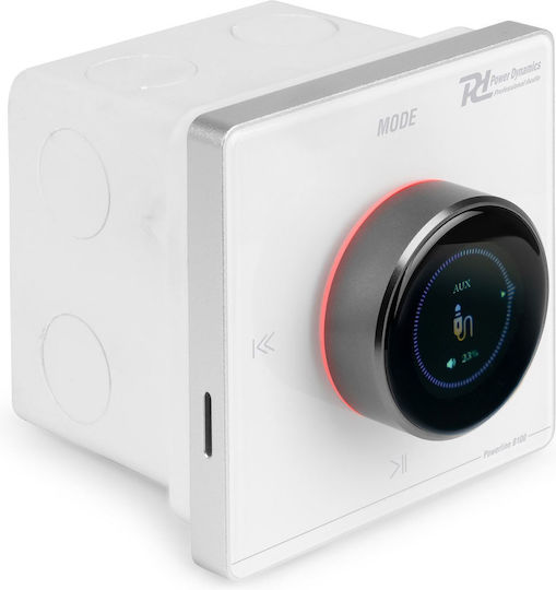 Power Dynamics POWERLINEB100W Интегриран Търговски Усилвател 4.0 Канала 25W/4Ω 20W/8Ω с 1 Микрофонен Усилвател и Връзки USB/Bluetooth 100VS1409
