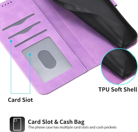 Dierfeng Θήκη Πορτοφόλι Purple Oppo Reno15 5g