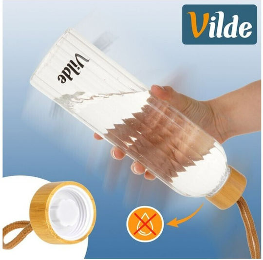 Vilde Vilde Glas Wasserflasche mit Schraubdeckel Transparent 750ml